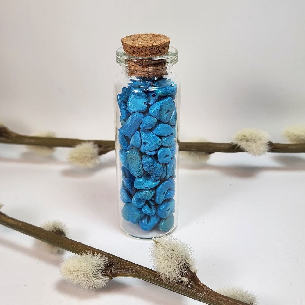 Gemstone Chip Wishing Bottle, Spells, Decor, Wicca, Boho, Spiritual